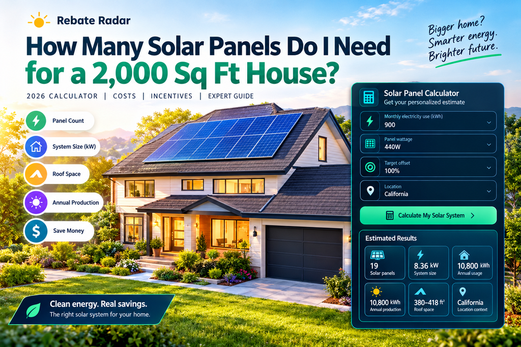 How Many Solar Panels Do I Need for a 2,000 Sq Ft House? 2026 Calculator 1 How much solar battery storage do I need for my home in 2026