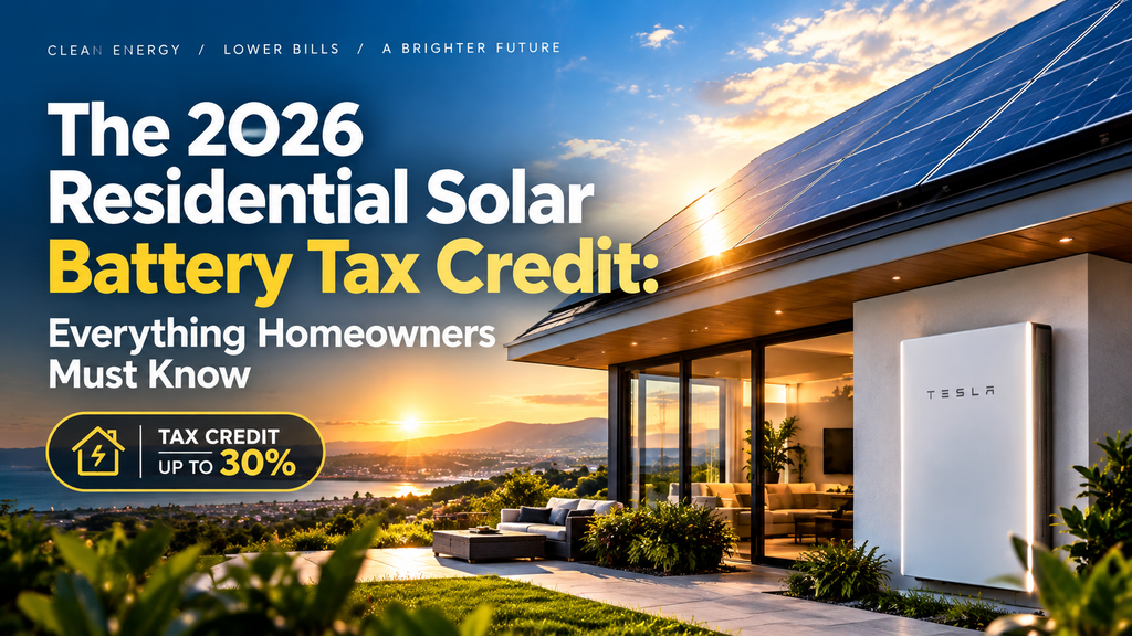 The 2026 Residential Solar Battery Tax Credit: Everything Homeowners Must Know 1 2026 residential solar battery tax credit guide for homeowners with rooftop solar and home battery storage