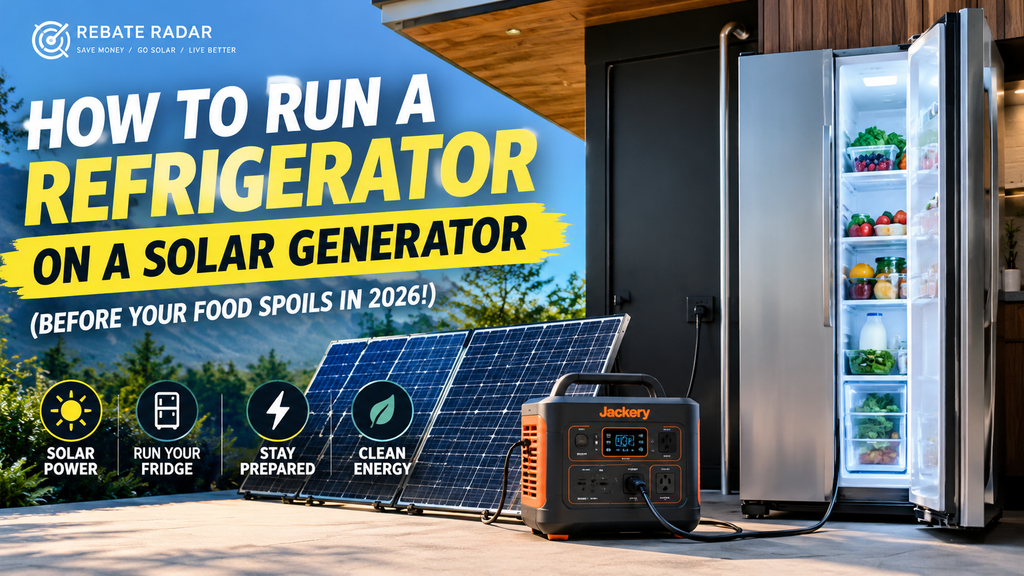 How to Run a Refrigerator on a Solar Generator (Before Your Food Spoils in 2026!) 1 How to run a refrigerator on a solar generator with portable power station and solar panels during a power outage.